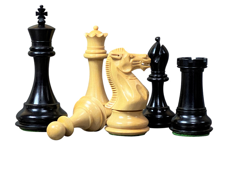 Collector Series Black and Boxwood Chess Pieces - Official Staunton™ 