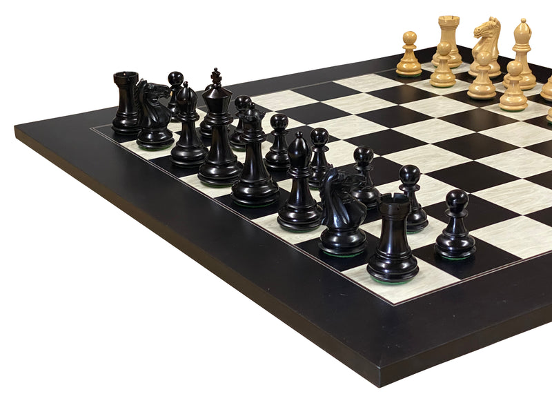 Queens Gambit Anegre Birdseye Deluxe Chess Set & Vinyl Box - Official Staunton™ 