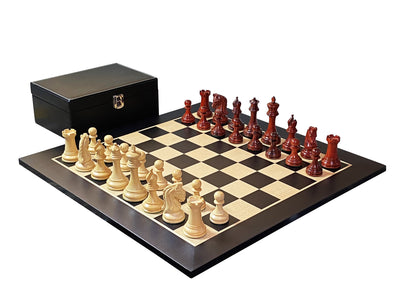 Tristan Imperial Redwood Chess Pieces, 20" Anegre Chessboard & Vinyl Box - Official Staunton™ 