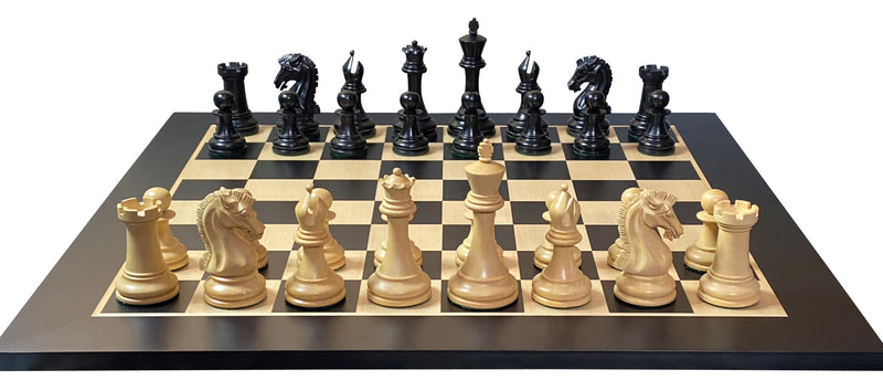 Craftsman Ebony Chess Pieces, 20" Standard Chess Board & Vinyl Box - Official Staunton™ 