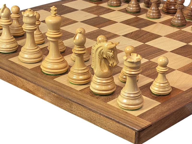 Imperial Acacia Chess Pieces, 20" Solid Wood Board, Mahogany Box - Official Staunton™ 