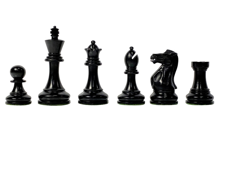 Stallion Black Chess Pieces, 19" Mahogany Chess Board & Mahogany Box - Official Staunton™ 