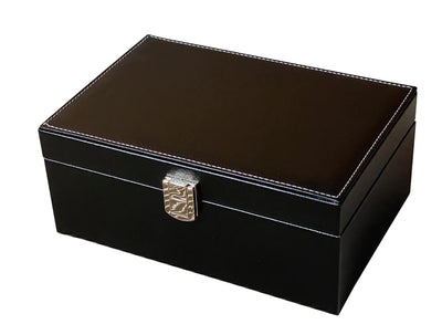 3.5" Old English Black pieces, 19" Walnut Board and Vinyl Box - Official Staunton™ 