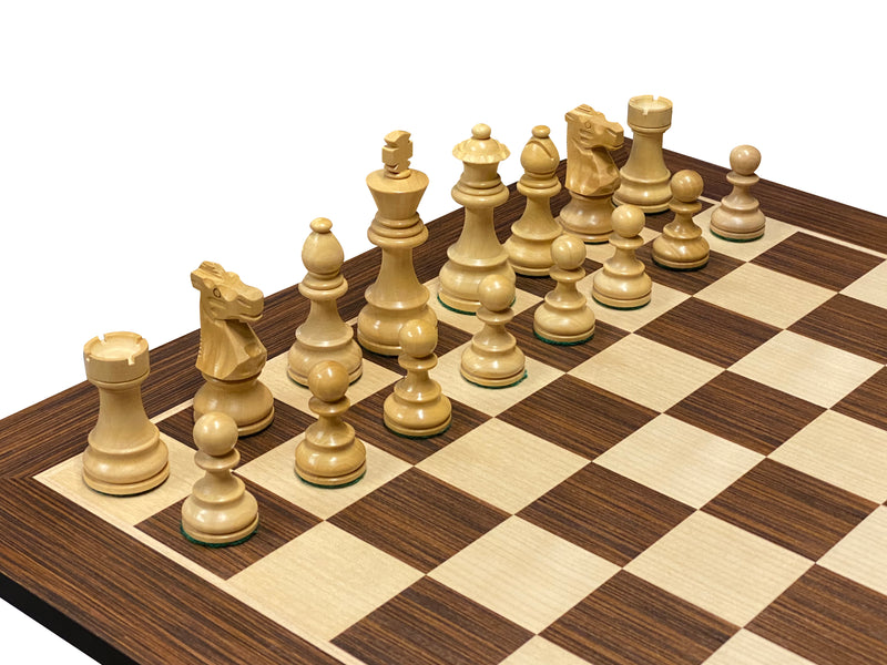 4" British Black Chess Pieces, 20" Wenge Chess Board, Vinyl Chess Box - Official Staunton™ 