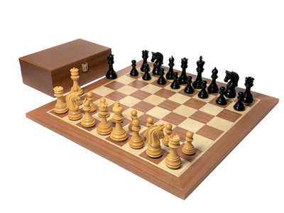 Imperial Ebonised Mahogany Chess Set & Sapele Box - Official Staunton™ 