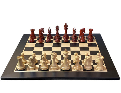 Tristan Imperial Redwood Chess Pieces, 20" Anegre Chessboard & Vinyl Box - Official Staunton™ 