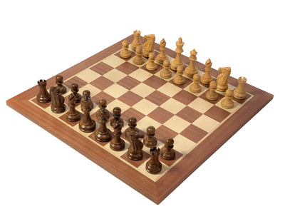 Stallion Acacia Chess Pieces, 19" Mahogany Chess Board & Mahogany Box - Official Staunton™ 