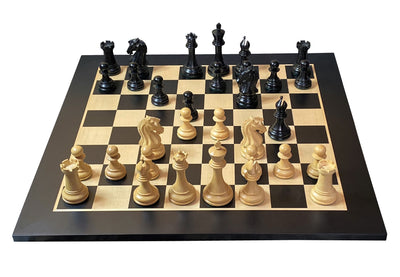 Craftsman Ebony Chess Pieces, 20" Standard Chess Board & Vinyl Box - Official Staunton™ 