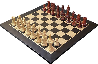 Tristan Imperial Redwood Chess Pieces, 20" Anegre Chessboard & Vinyl Box - Official Staunton™ 