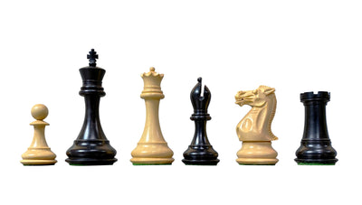Collector Series Black and Boxwood Chess Pieces - Official Staunton™ 