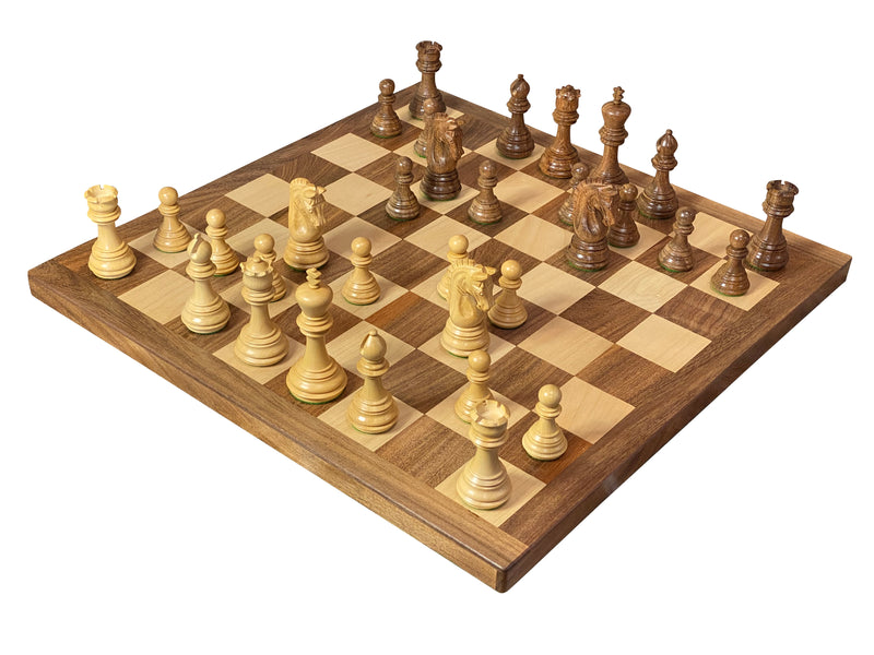 Imperial Acacia Chess Pieces, 20" Solid Wood Board, Mahogany Box - Official Staunton™ 