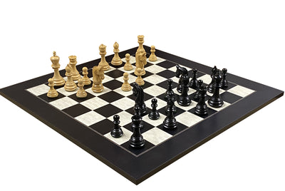 Imperial Anegre Chessmen & Birdseye Maple Deluxe Chess Board - Official Staunton™ 