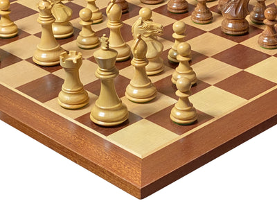 Queens Gambit Acacia Pieces 19" Mahogany Chessboard & Box - Official Staunton™ 