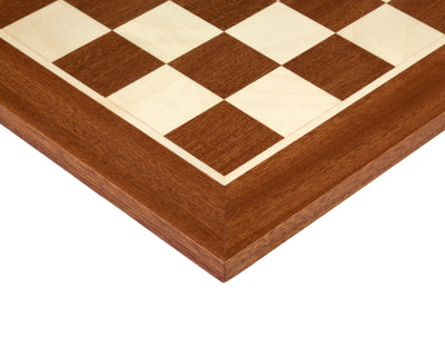 15.75" Inlaid Mahogany and Maple Chess Board - Official Staunton™ 