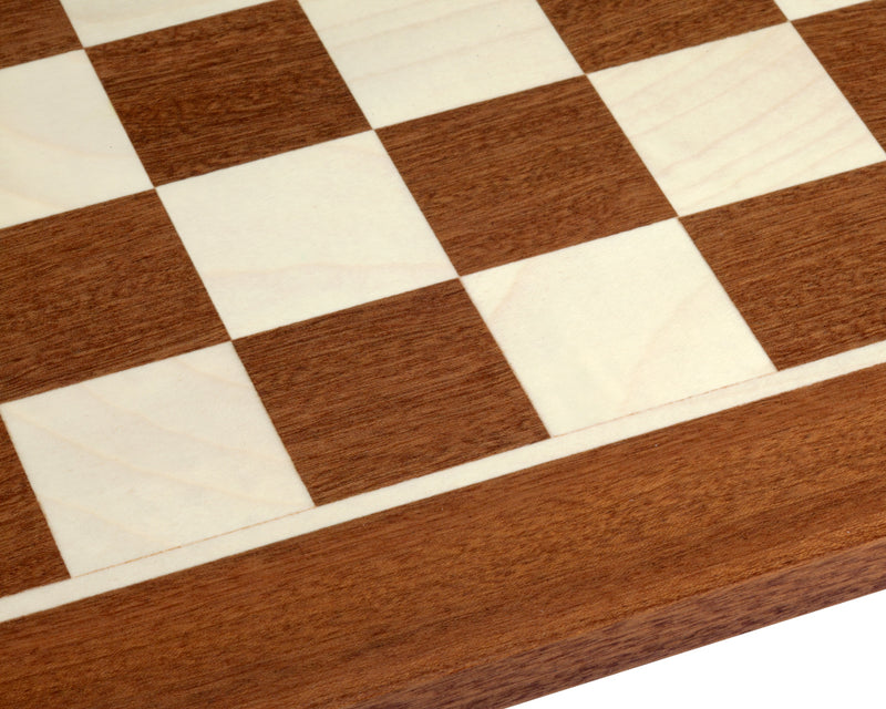 15.75" Inlaid Mahogany and Maple Chess Board - Official Staunton™ 