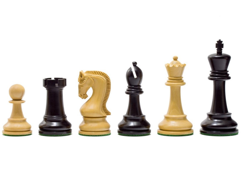 4" Leningrad Staunton Boxwood & Black Chess Pieces - Official Staunton™ 