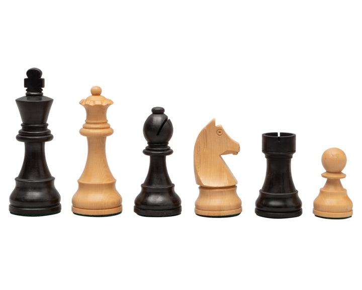 3.75" Classic Ebonised Chess Pieces & Bag - Official Staunton™ 