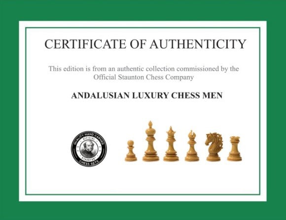 Andalusian Luxury Ebony Chess Pieces - Official Staunton™ 