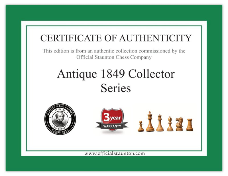 4 Inch Staunton Antique Collector 23" Ebony Acacia Chessboard & Mahogany Box - Official Staunton™ 