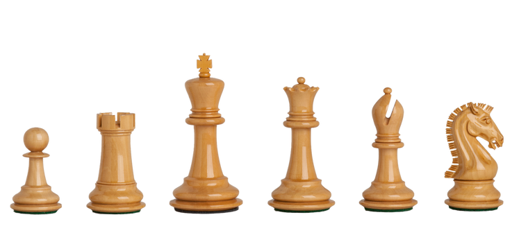 3.75" Staunton Ebony Boxwood Craftsman Chess Pieces - Official Staunton™ 