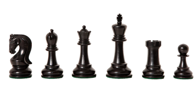 Leningrad Black Chess Pieces, Mahogany Chess Board & Box - Official Staunton™ 