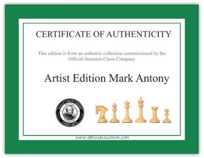 Mark Antony Chess Pieces, Presentation Case & Italian Red Chess Board - Official Staunton™ 