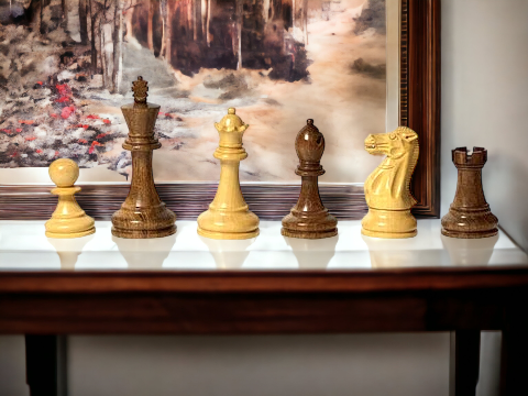 Stallion Acacia and Boxwood Staunton Chess Pieces - Official Staunton™ 