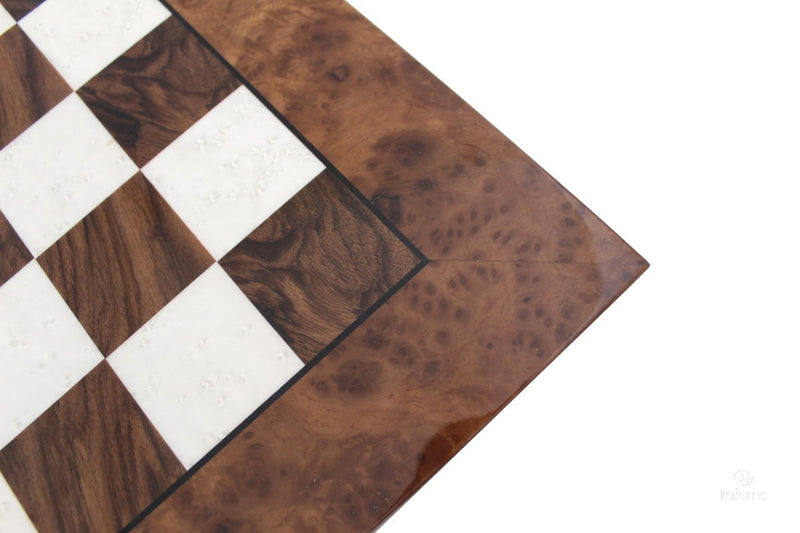 20 Inch Gloss Elm and Briarwood Italian Luxury Chess Board - Official Staunton™ 