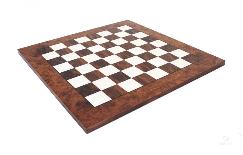 20 Inch Gloss Elm and Briarwood Italian Luxury Chess Board - Official Staunton™ 