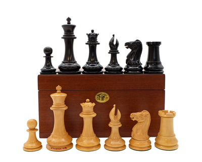 1849 Original Staunton Design Reproduction Chess Pieces & Mahogany Box
