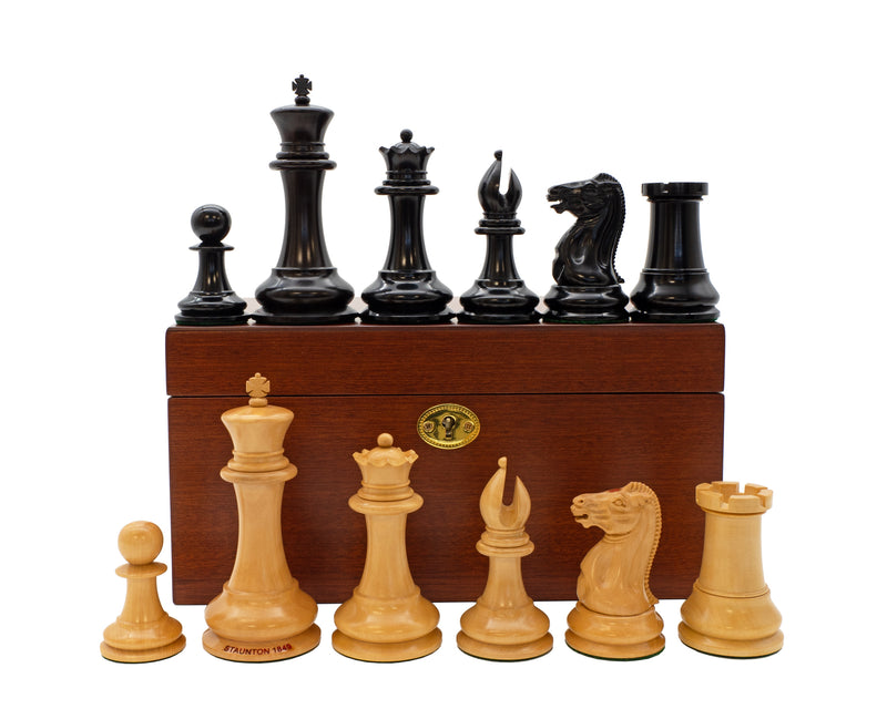 1849 Original Staunton Design Reproduction Chess Pieces & Mahogany Box