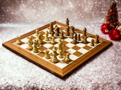 15.75 Inch Classic Mahogany Chess Set & Drawstring Bag - Official Staunton™ 