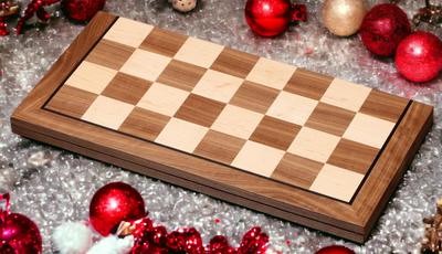 46cm Maple and Walnut Folding Chess Set - Official Staunton™ 