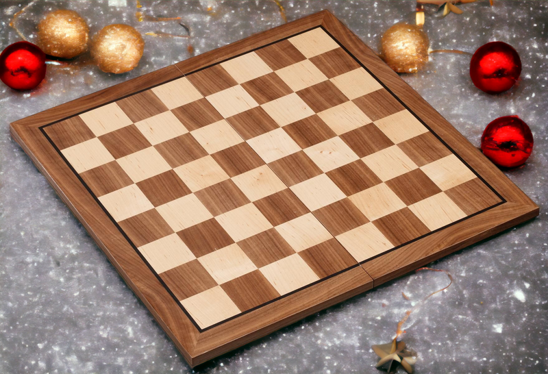 46cm Maple and Walnut Folding Chess Set - Official Staunton™ 