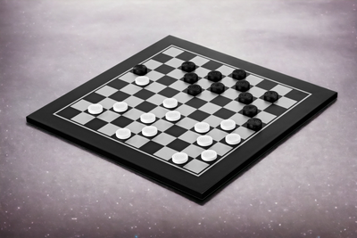 Black Silver Entry Level Chess and Draughts Set - Official Staunton™ 