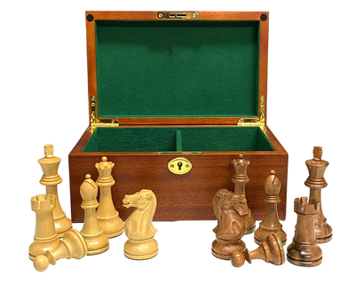 4" Staunton Acacia Winchester Chess Pieces & Mahogany Box - Official Staunton™ 
