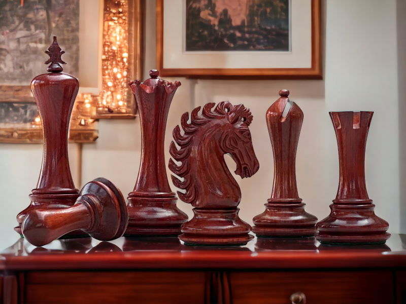 Emperor Series Padauk Chess Pieces - Official Staunton™ 