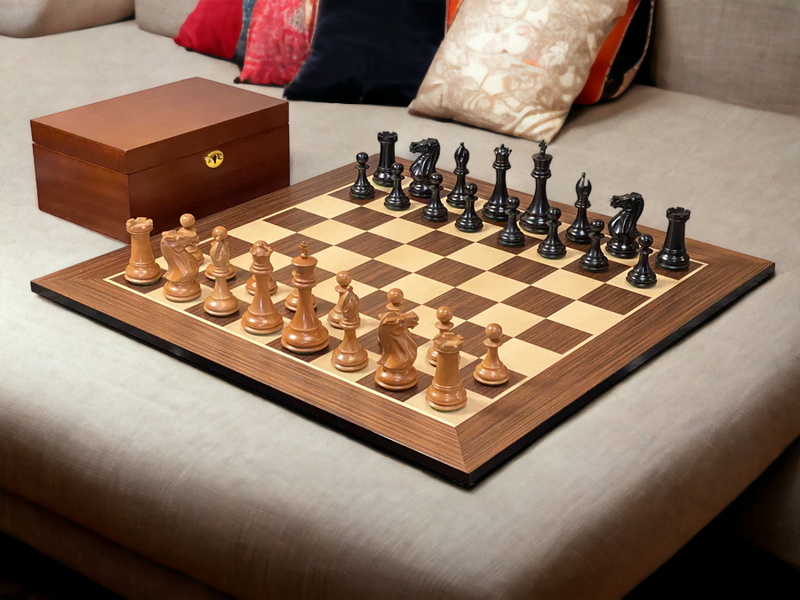 Antique Collector Series 21" Wenge Chessboard & Mahogany Box - Official Staunton™ 