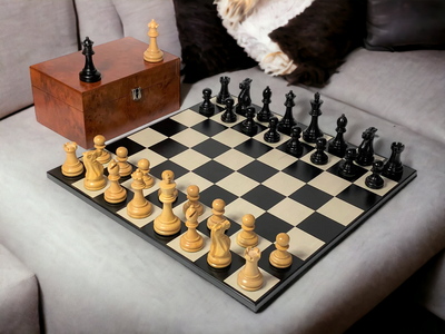 Contemporary Anegre Winchester Chess Set & Burl Box - Official Staunton™ 