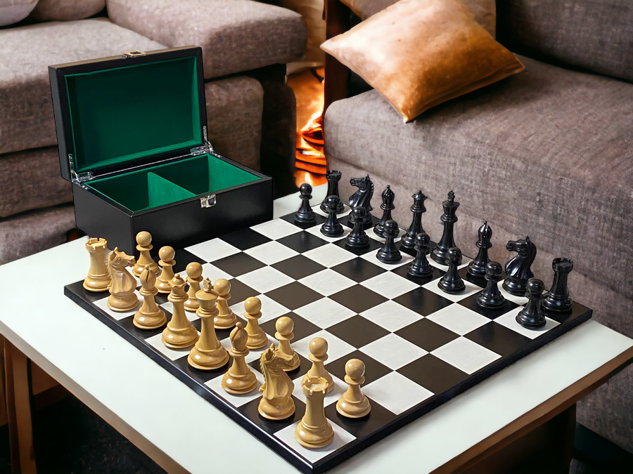 Queens Gambit Supreme Anegre Contemporary Board and Vinyl Box - Official Staunton™ 