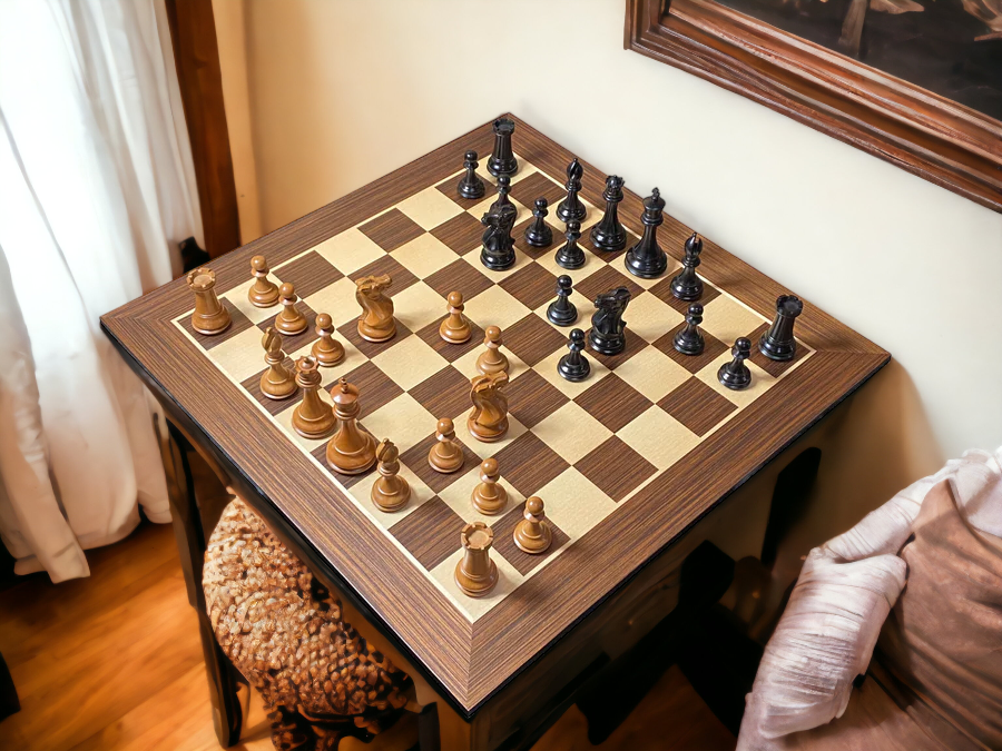 Antique Collector Series 21" Wenge Chessboard & Mahogany Box - Official Staunton™ 