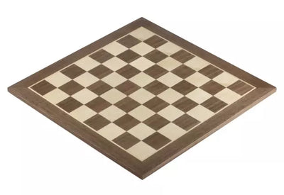 19" European Walnut and Maple Chess Board - Official Staunton™ 