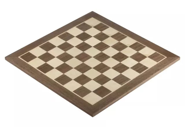 19" European Walnut and Maple Chess Board - Official Staunton™ 