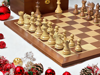 Queens Gambit Acacia Mahogany Chess Set - Official Staunton™ 