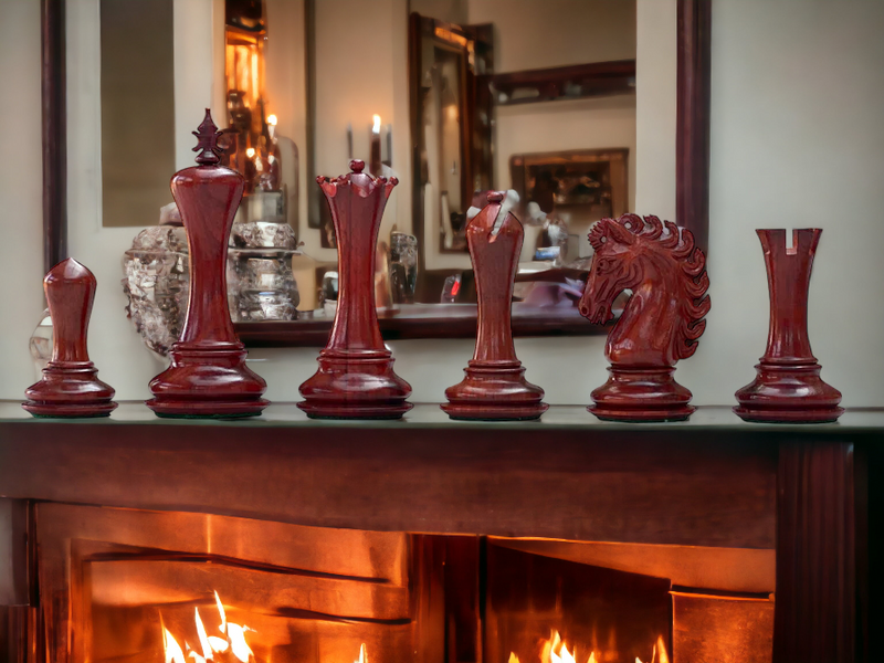 Emperor Series Padauk Chess Pieces - Official Staunton™ 