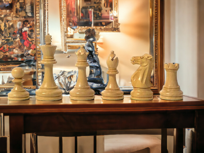 3.5" Stallion Black & Boxwood Staunton Chess Pieces - Official Staunton™ 