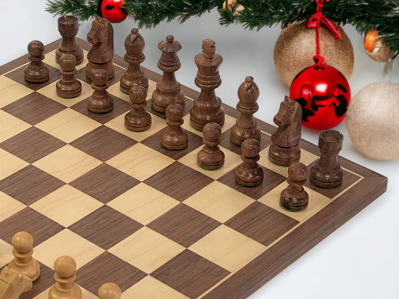 15.75 Inch Walnut Classic Acacia Chess Set - Official Staunton™ 
