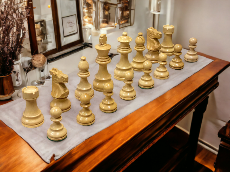 3.75" British Black Chess Pieces, 20" Wenge Chess Board - Official Staunton™ 