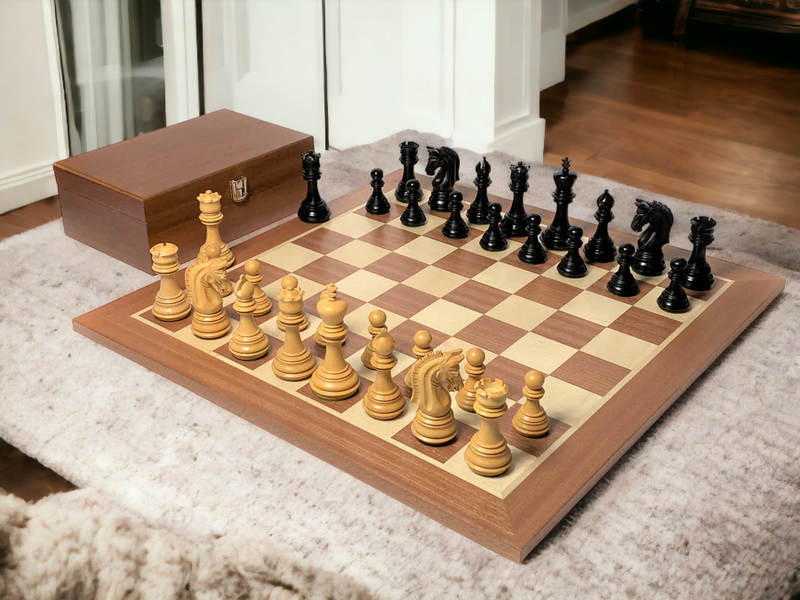 Imperial Ebonised Mahogany Chess Set & Box - Official Staunton™ 