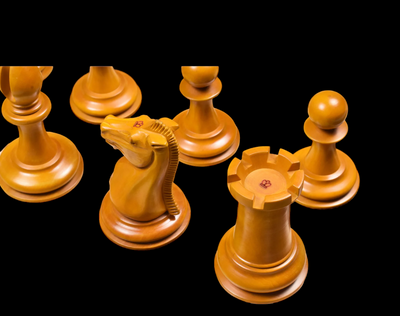 4.4" Leuchars Cooke Antique Ebony Chess Pieces - Official Staunton™ 